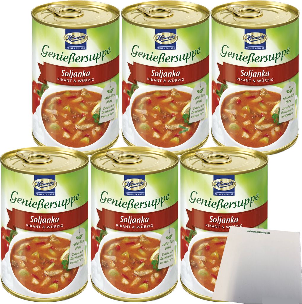 Keunecke Genießersuppe Soljanka 6er Pack (6x400ml Dose) + usy Block