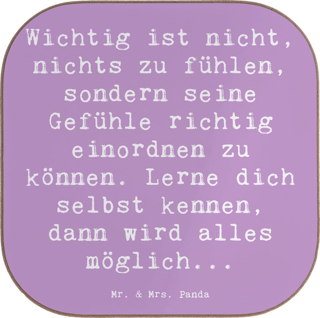 Mr. & Mrs. Panda Holzuntersetzer Spruch Emotionen ausdrücken Weisheit - Lavendeltraum - Geschenk, Glück, emotionale Reife, Tassenuntersetzer, Coa...