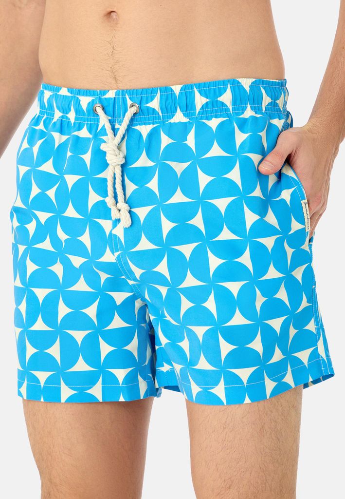 Gassa d'Amante Badeshorts Ischia mit verstellbarem Dehnbund und Kordelzug Hellblau XL