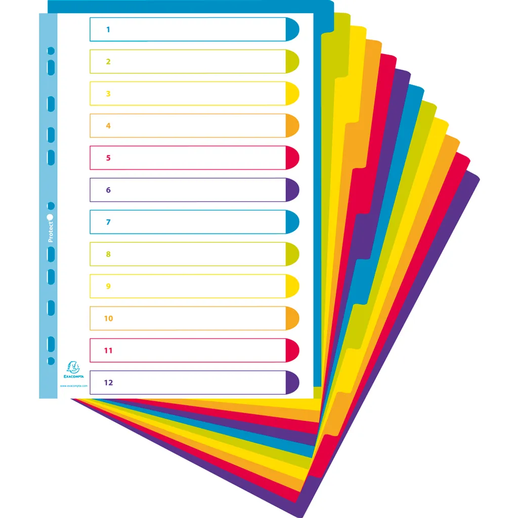 Organiser un grand classeur A4 avec intercalaires 12 positions Exacompta