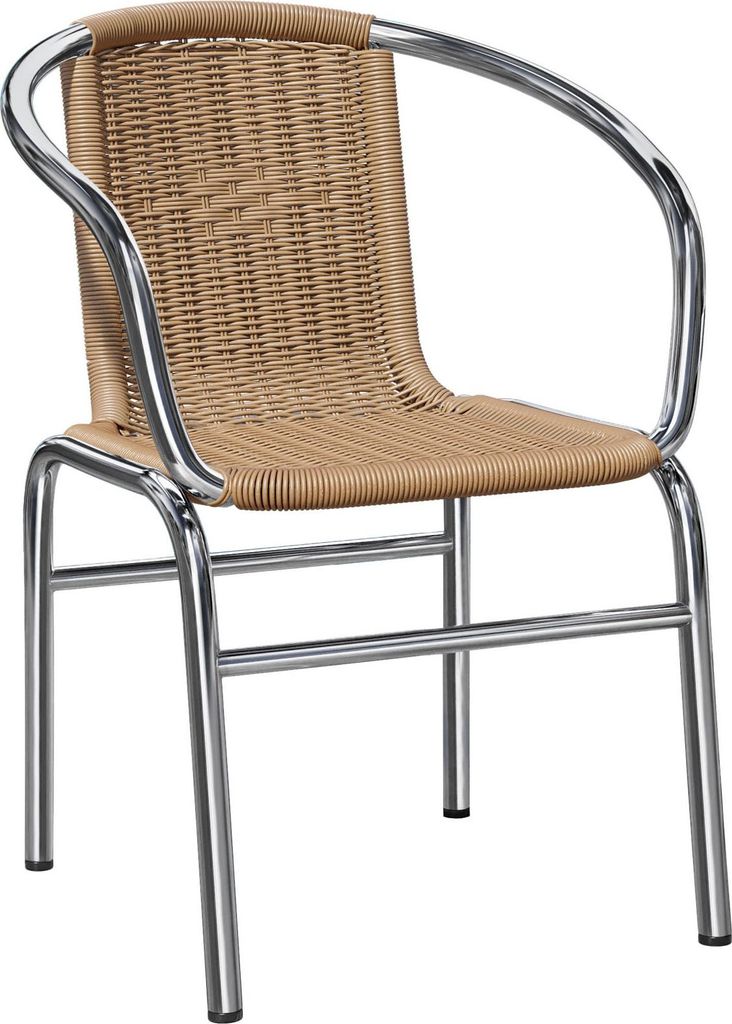 2er-Set CAPRI | Bistro Rattanstuhl | Beige | Stapelbar | Gastro Rattanstuhl, Outdoor Rattanstuhl, Terrassen Rattanstuhl