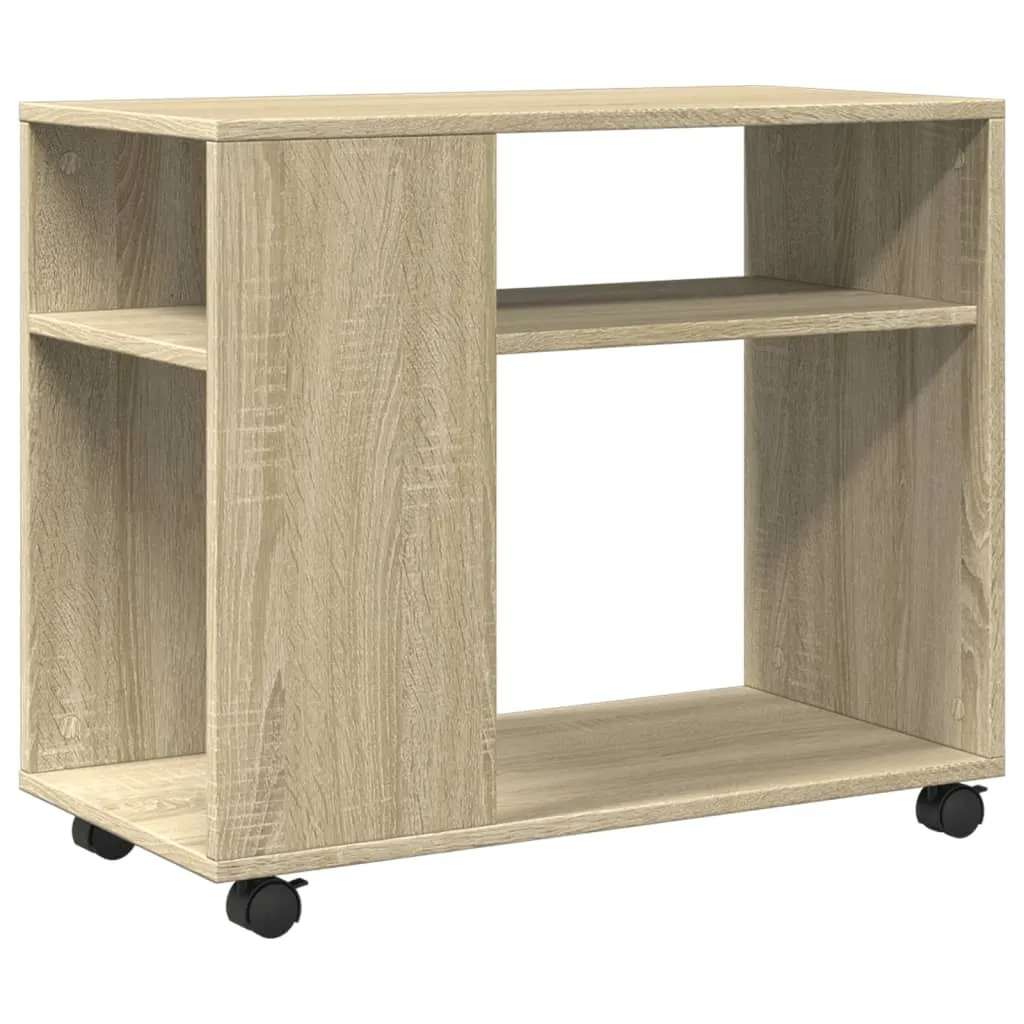 SYFAX™ Tavolino con Ruote Rovere Sonoma 70x35x60 cm in Truciolato