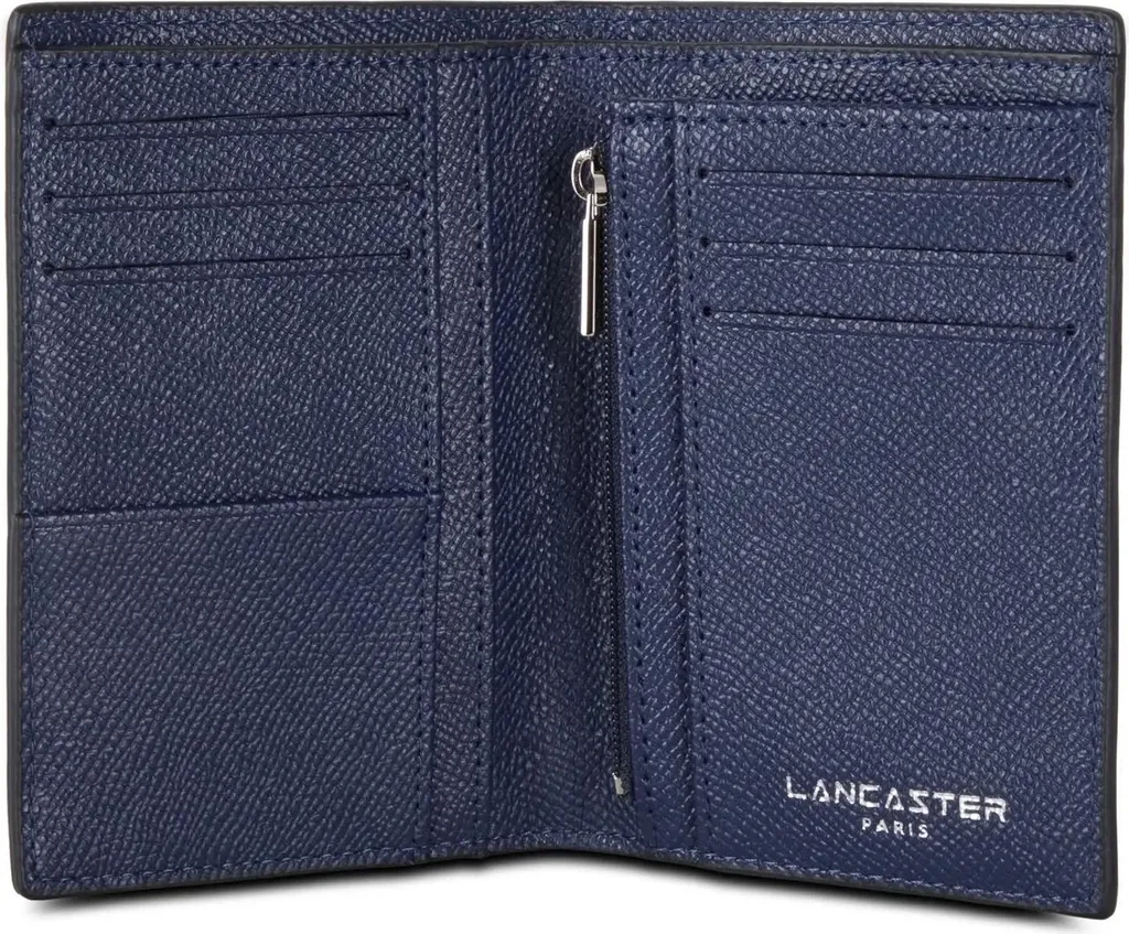 Lancaster Portefeuille Delphino RFID Bleu : Compagnon Cuir à Volets