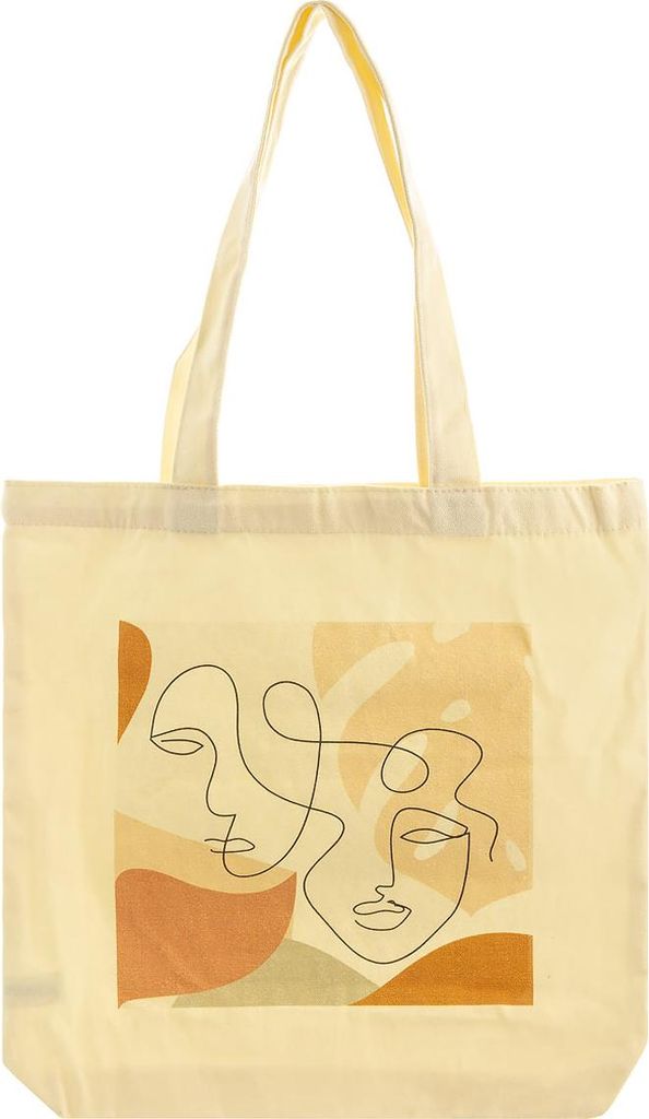 Prato CS01 Canvas Umhängetasche Einkaufsbeutel Tragetasche bedruckt face