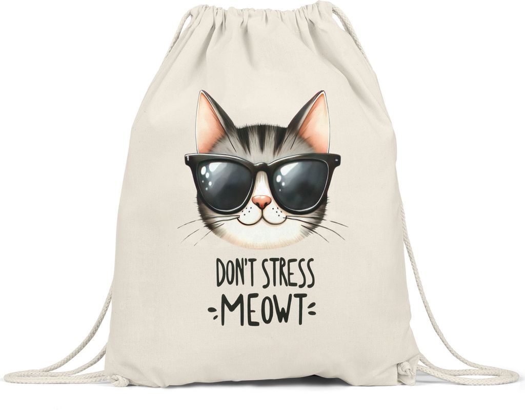 Don’t Stress Meowt Turnbeutel Katze Lustig Cool Geschenkidee für Katzenliebhaber
