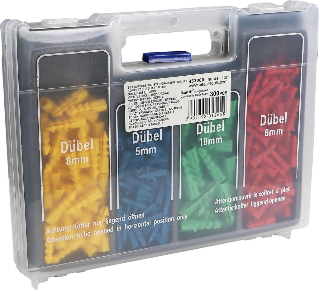 300 teiliges Dübel- Bit- Bohrer Sortiment im Koffer