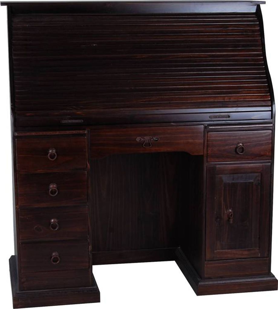 MiaMöbel Sekretär Mexico Möbel 120x125x58 cm Kolonialstil Massivholz Pinie Kolonialstil