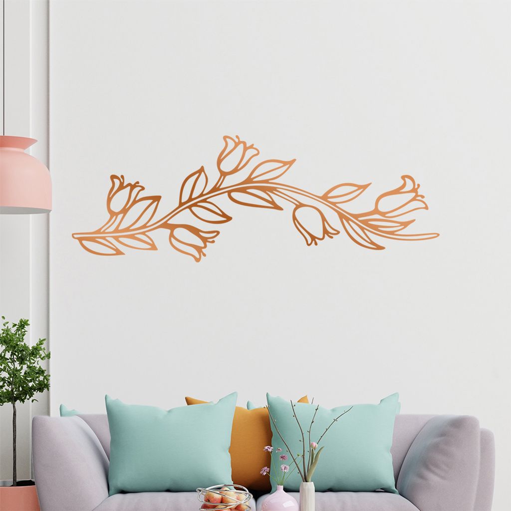 Blumen - Ranken Wandtattoo in 6 Größen - Wandaufkleber Wall Sticker - Dekoration, Küche, Wohnzimmer, Schlafzimmer, Badezimmer