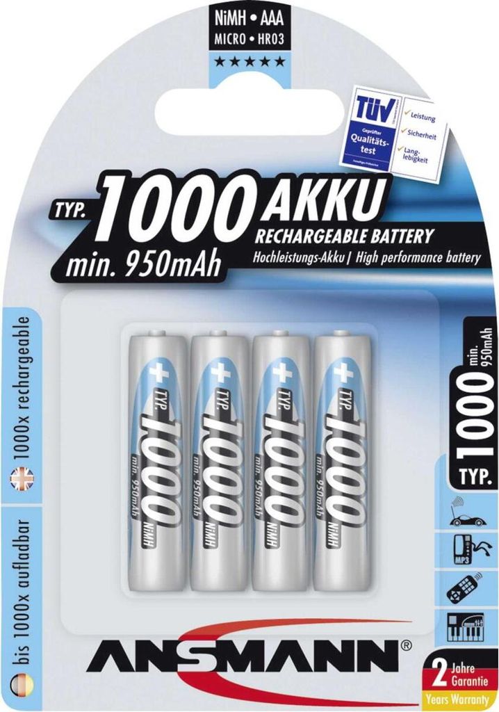 Ansmann 5030882, AAA / HR03, Nikel-Metal Hydrid (nimh), 1,2 Obrázok produktu 