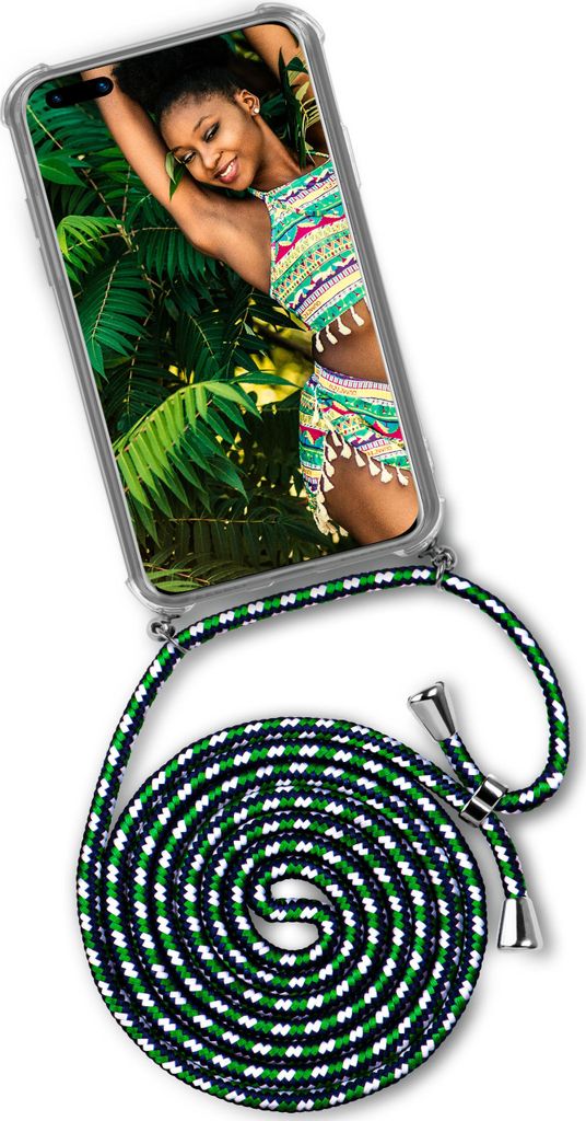 TWIST-Case + TWIST-Cord für Huawei P40 Pro / P40 Pro+, Farbe:Mama Africa (Silber)