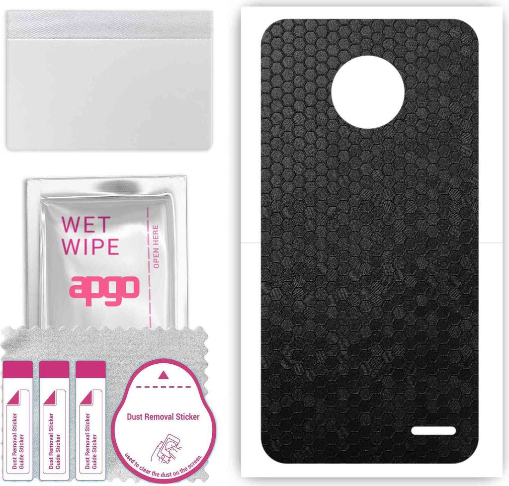 apgo Rückseite Schutzfolie, Skin, kompatibel mit Motorola Moto E4 Plus, Hinten Displayschutzfolie aus Vinylfolie, kratzfest, einfache Montage - Sc...