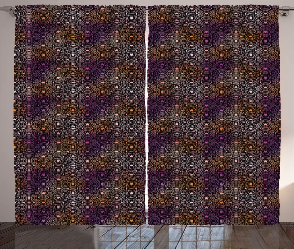 Rideau occultant partiel pour chambre fuchsia blush à motifs géométriques