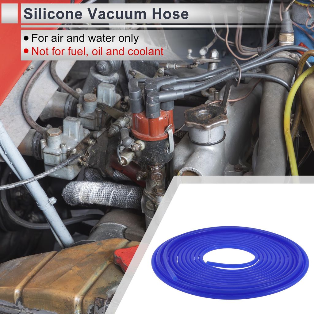 1 Stück Silikon-Vakuumschlauch Hochtemperatur 50Ft 1/8" 3mm ID 3mm Dicke Automobil-Vakuumschlauch 130PSI Maximaldruck Blau