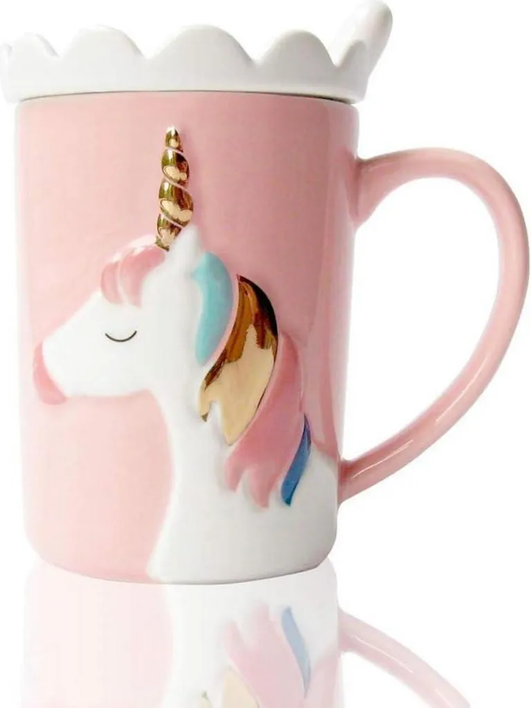 Unicorno tazze ceramica rosa regalo ragazze tazze bambini tazze da tè