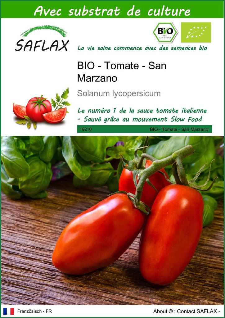 SAFLAX  -- Tomate - San Marzano - 15 graines - Avec Image du produit 