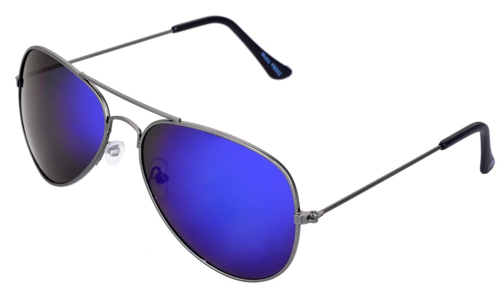 Piloten Brille verspiegelt Blau - Schwarz Produktbild 