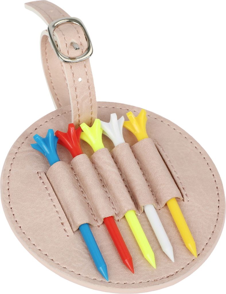 Golf-Tee-Tasche aus Kunstleder mit 5 Tees, Golf-Zubehör-Tragetasche, Tee-Organizer-Halter für Herren