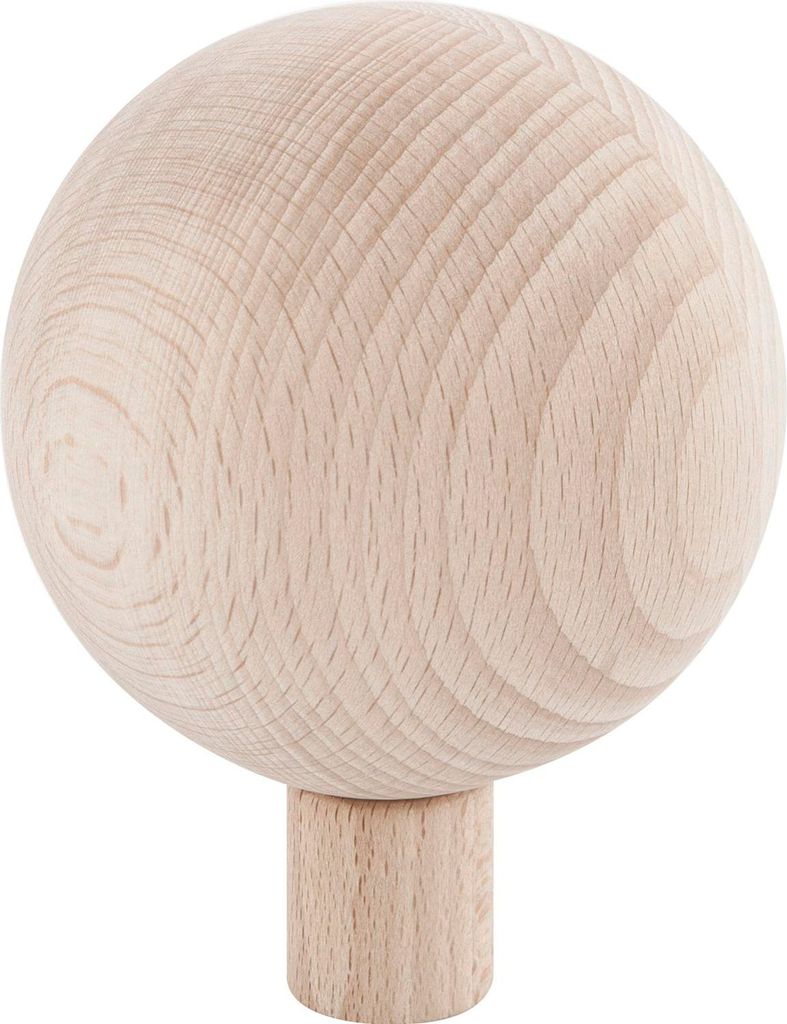 Holz-Kugel (Türknauf) ø 80 mm mit Hülse M8-Gewinde, Möbelgriff Buche natur