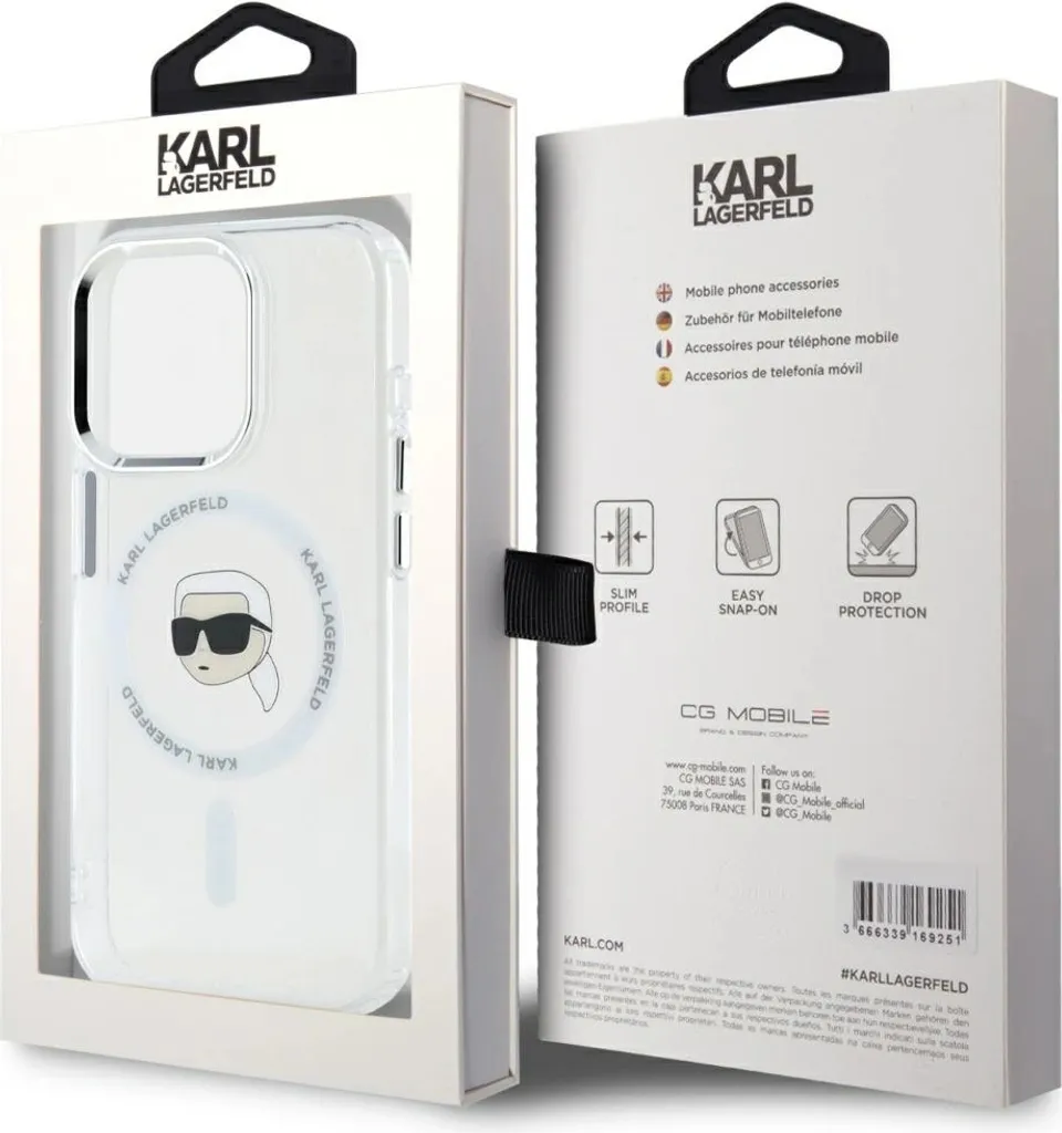 Cover iPhone 15 Pro Max Karl Lagerfeld Bianca MagSafe - Protezione Iconica - 8