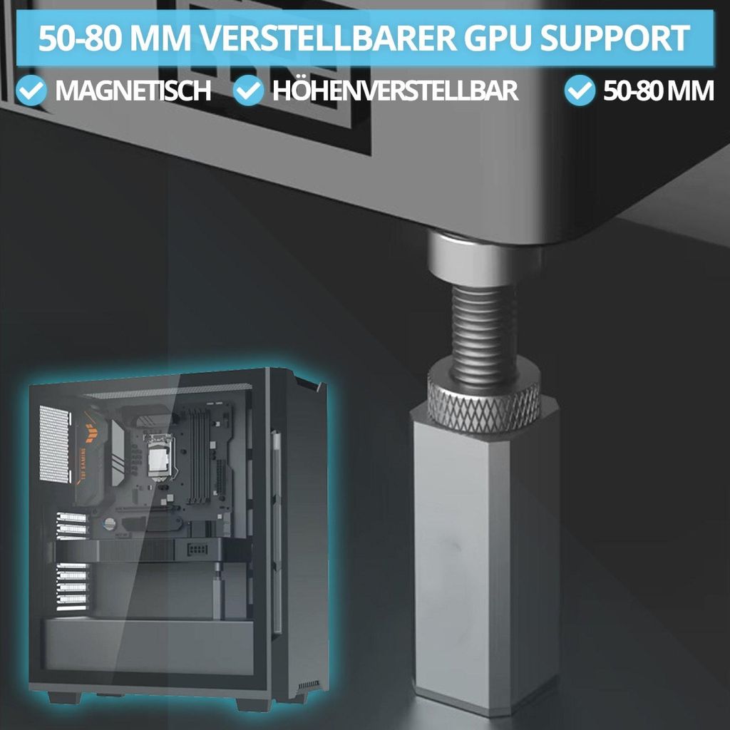 BRAINZAP Support GPU 50-80mm Aluminium Support de Carte Image du produit 