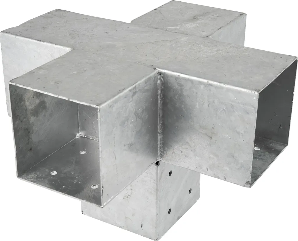 Connecteur de poteau pour pergola en croix 12x12 cm en acier galvanisé