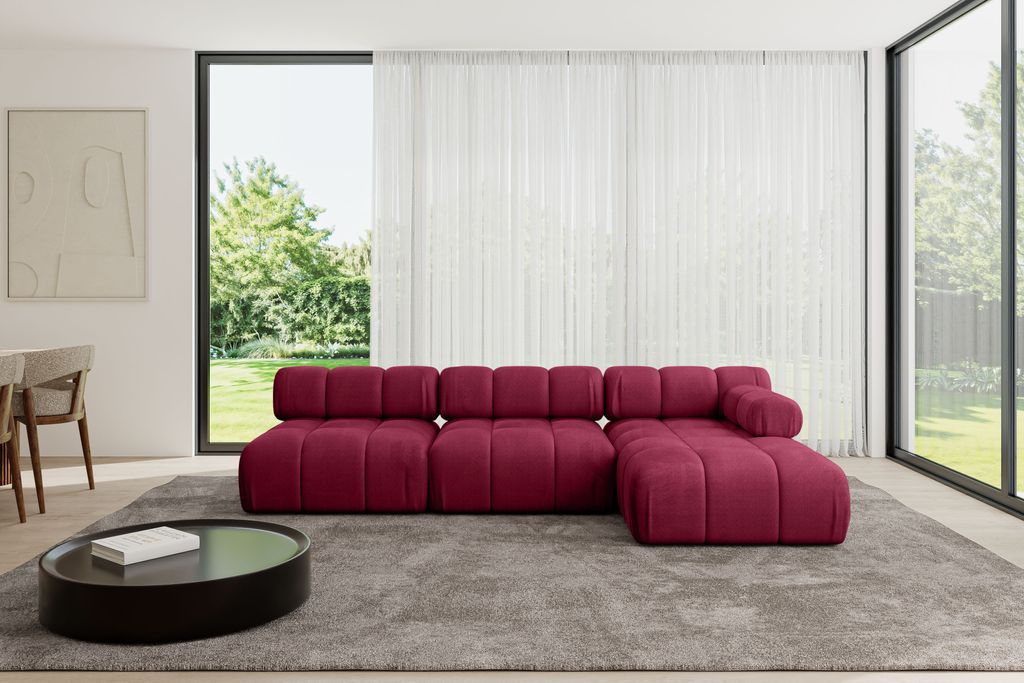 ALTDECOR Modulares Sofa Ecksofa in L-Form - Razon-L2 - 285x160x70 cm Bordeauxrot Corner modular Sofa Eckcouch Couch Wohnlandschaft Cauchsofa Polste...