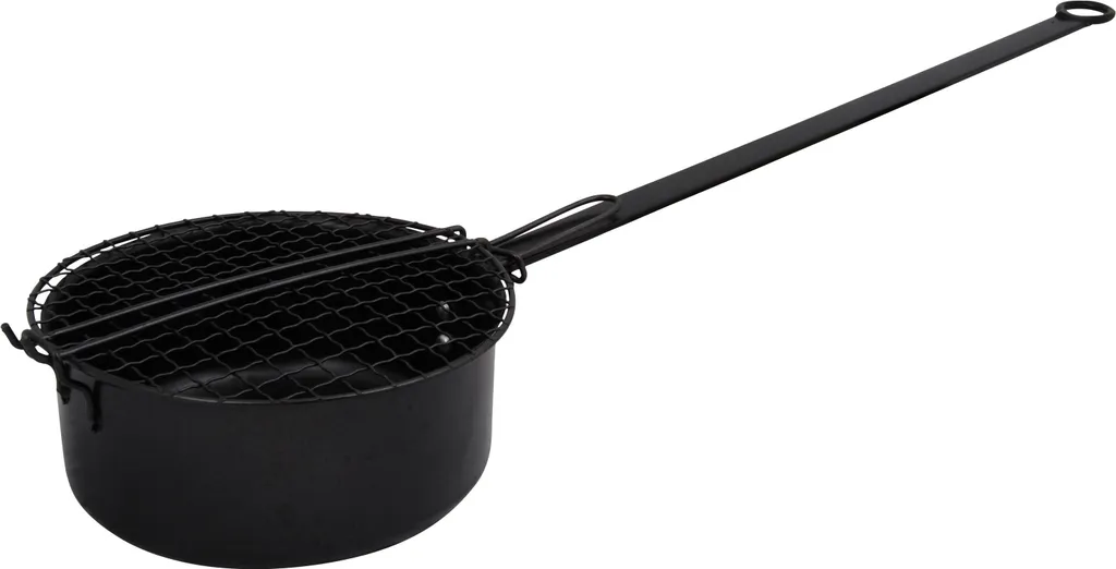 Poêle à pop-corn pour braséro et jardin en acier noir Esschert Design