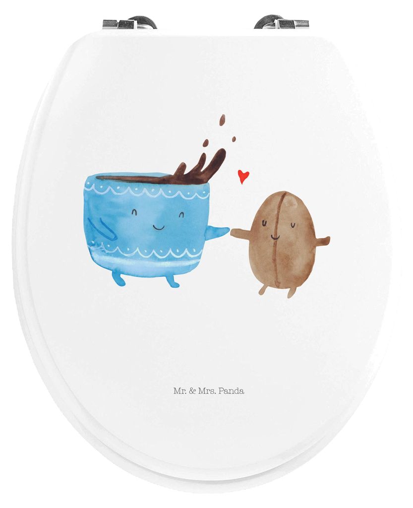 Mr. & Mrs. Panda Klobrille Kaffee Bohne - Weiß - Geschenk, Glück, Kaffeebohne, Klo-Deckel, Klodeckel, Genuss, WC Sitz, Gute Laune, Brille, Zufrie...
