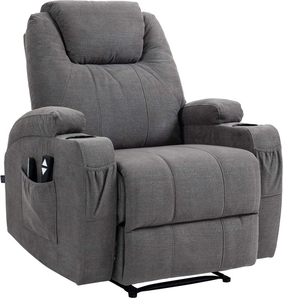 Sessel Hepler mit Massagefunktion Stoff grau