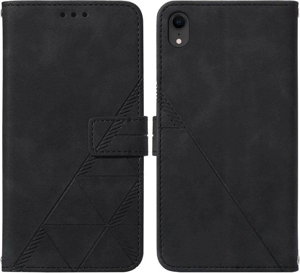 Custodia iPhone XR Goffrata Nera: Il Portafoglio Tech Must-Have