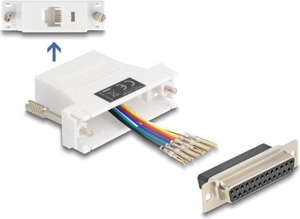D-Sub 25 zu RJ12 Adapter Montagesatz weiß, flexibel belegbar