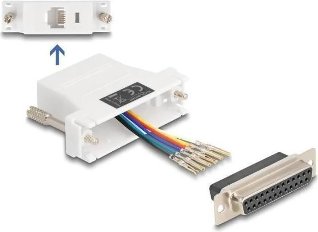Kit Adattatore Seriale D-Sub 25 a RJ12 - Soluzione Modulare Bianca