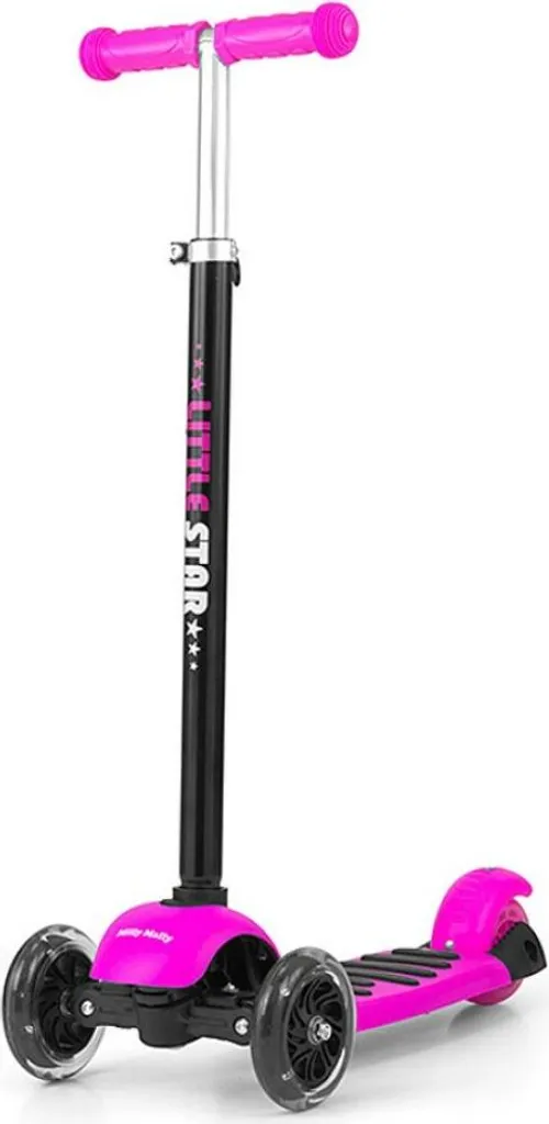 Trottinette Milly Mally Little Star Verte pour Promenades et Éveil Bébé