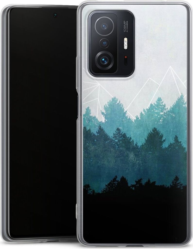 DeinDesign Slim Hülle für Xiaomi 11T 5G Silikon Case Ultra Dünn Handyhülle Abstrakt Baum Wald