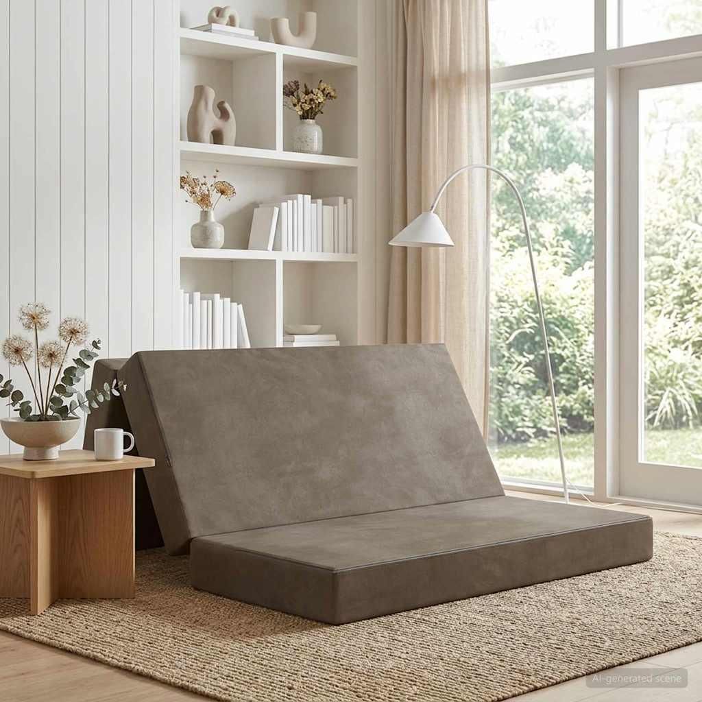 Möbel Klappsofa Bett 140 x 67 x 45 cm Hellgrau - Sonstige Matratzen CC3720