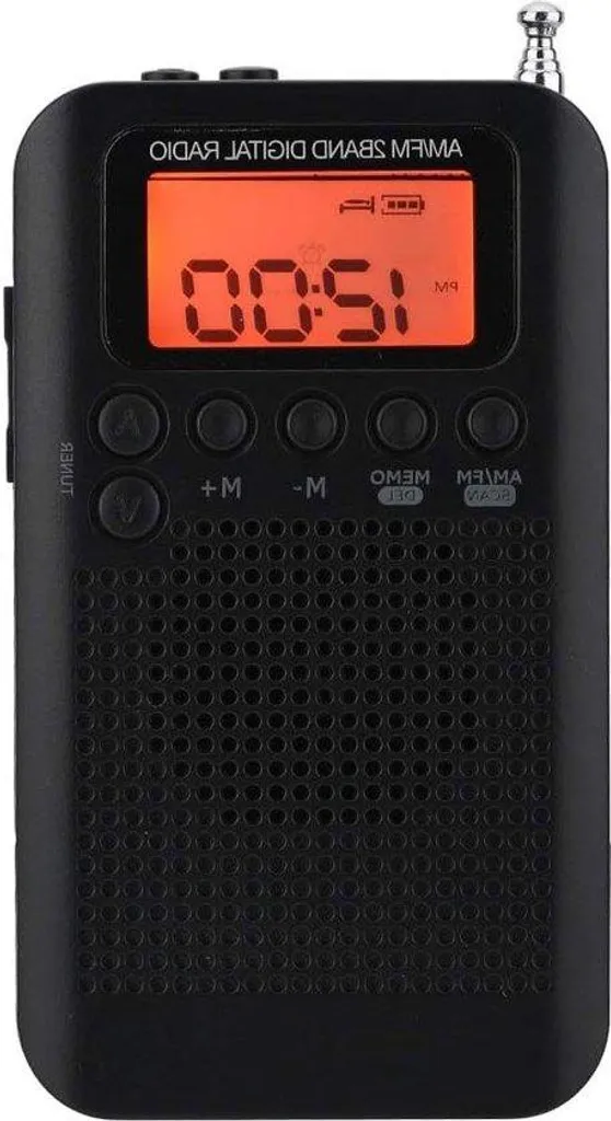 Radio numérique AM/FM stéréo 2 bandes avec écran LCD et prise casque 3.5