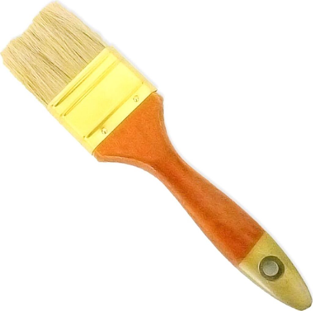 Streichpinsel 60mm mit Holzgriff mit hellen Naturborsten Flachpinsel