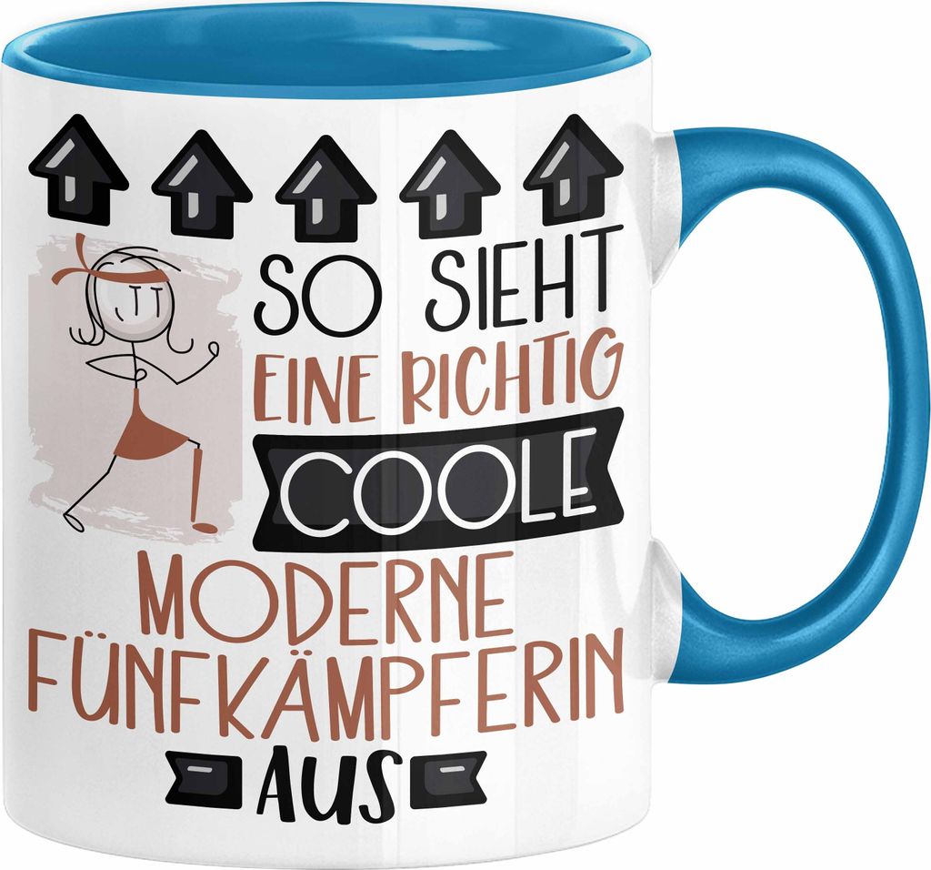 Moderne Fünfkämpferin Geschenk Tasse Geschenkidee für Moderne Fünfkämpferin Geburtstag Weihnachten Spruch So Sieht Eine Richtig Coole Moderne ...