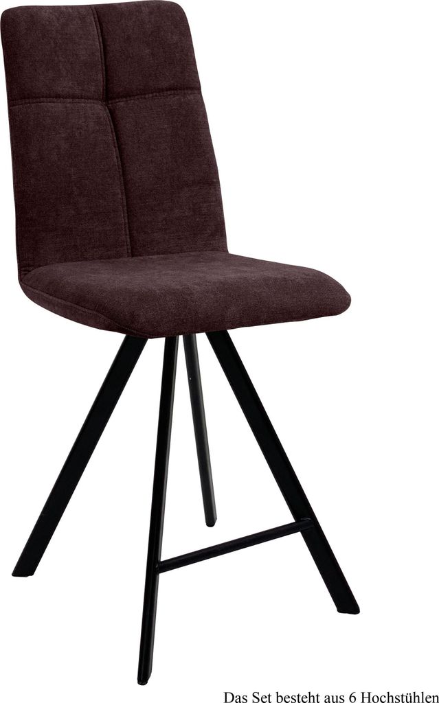 Thekenstuhl (6er-Set) Deirdre 47x109x60 Schwarz/Espresso