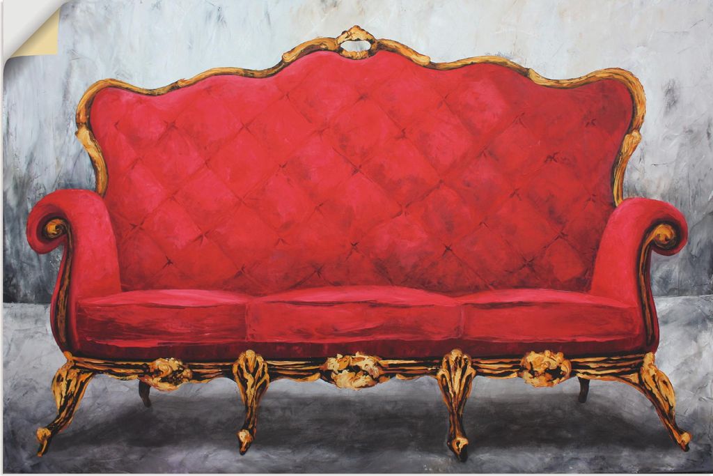ARTland Wandbild, selbstklebend Rotes Sofa Größe: 60x40 cm