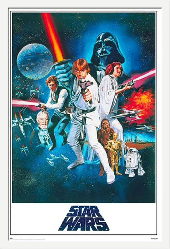 Poster Star Wars Classic avec cadre Shinsuke Maxi MDF blanc 61x91.5 cm