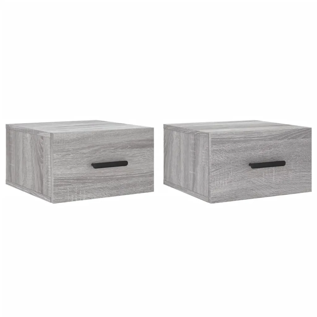 Comodini Sospesi Grigio Sonoma vidaXL 2 pz - Sicuri e Salvaspazio