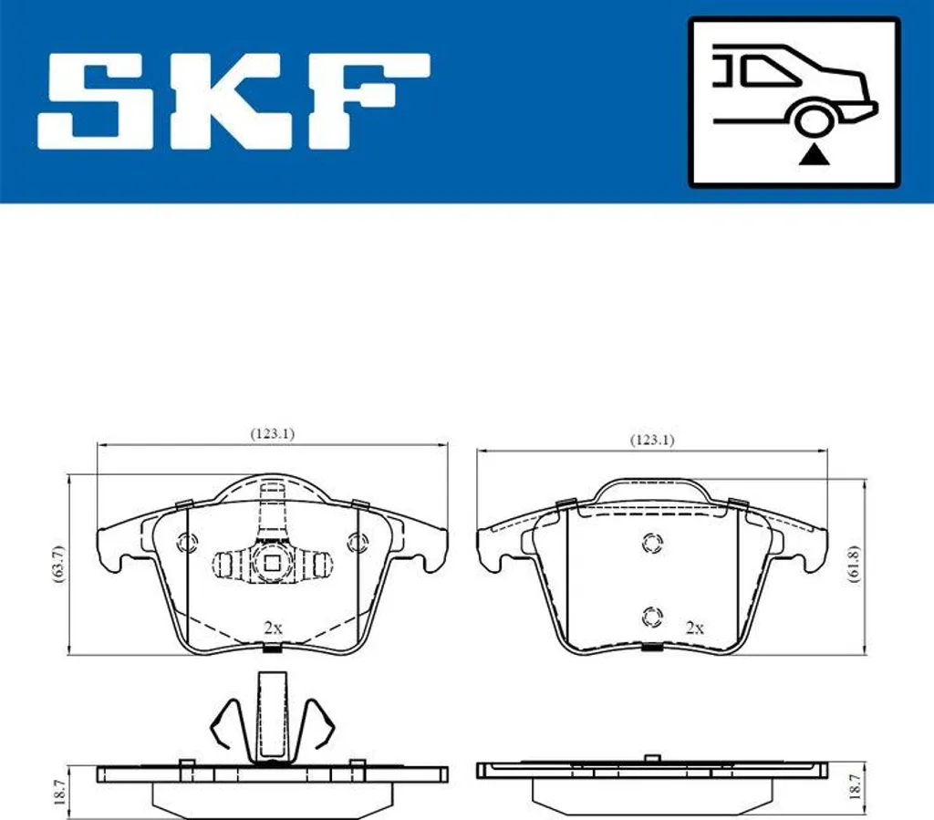 Kit plaquettes de frein Volvo XC90 SKF VKBP 90392 sécurité OE 2745280