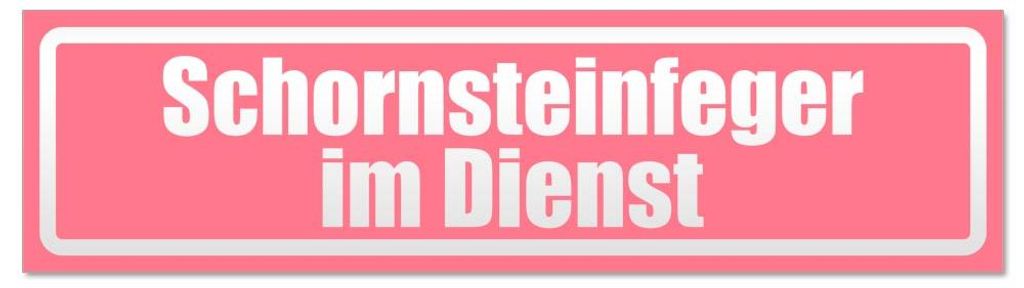 Kiwistar - Autoaufkleber - Hellrosa - 60 x 16 cm - Schornsteinfeger im Dienst invertiert - Hinweis Aufkleber Sticker für Auto, Kfz, Fahrrad, PKW, LKW
