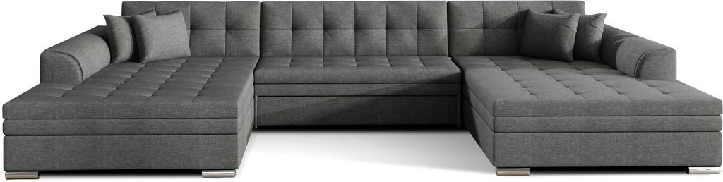 Wohnlandschaft U-Form Vera XXL Sofa mit Schlaffunktion Farbe Sawana 05