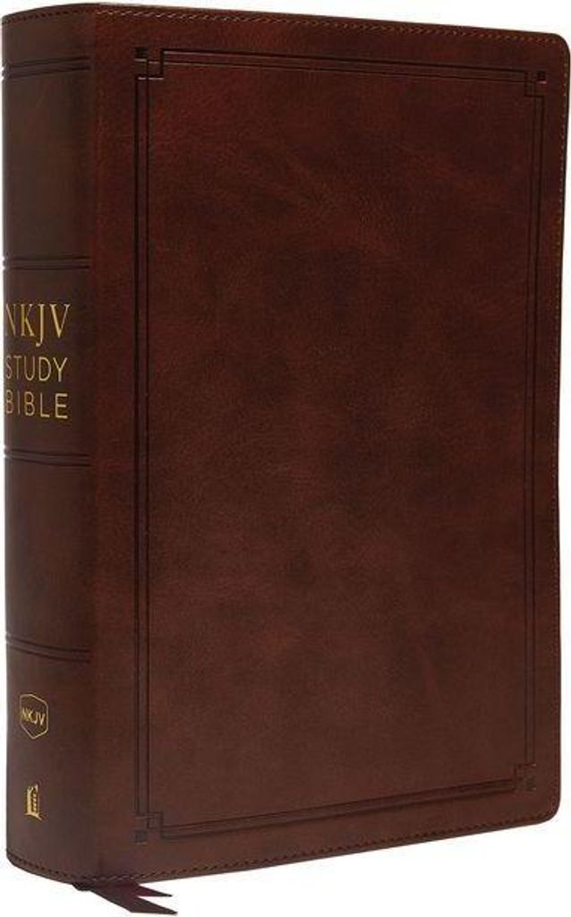 NKJV Study Bible, Leathersoft, Brown, Comfort Print Produktbild 