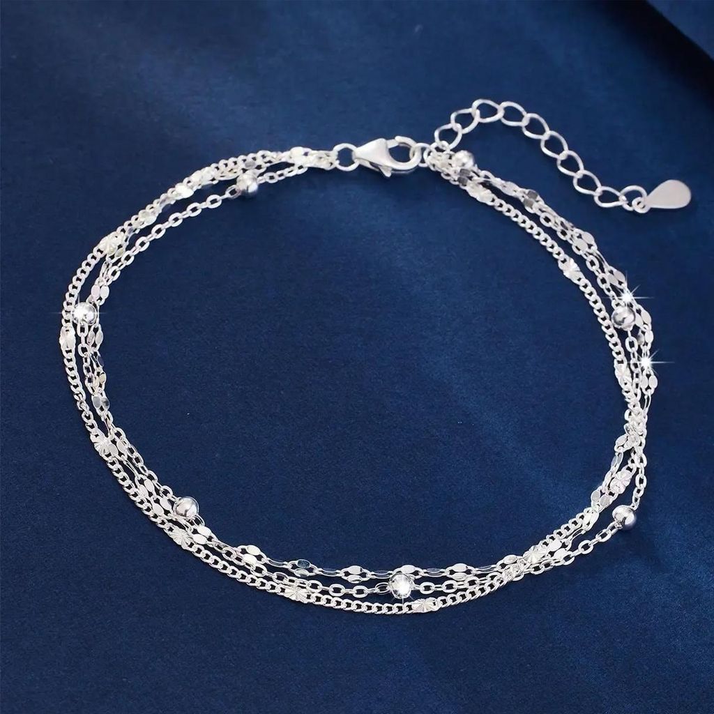 Mehrreihiges Armband Damen silberfarben – eleganter Produktbild 
