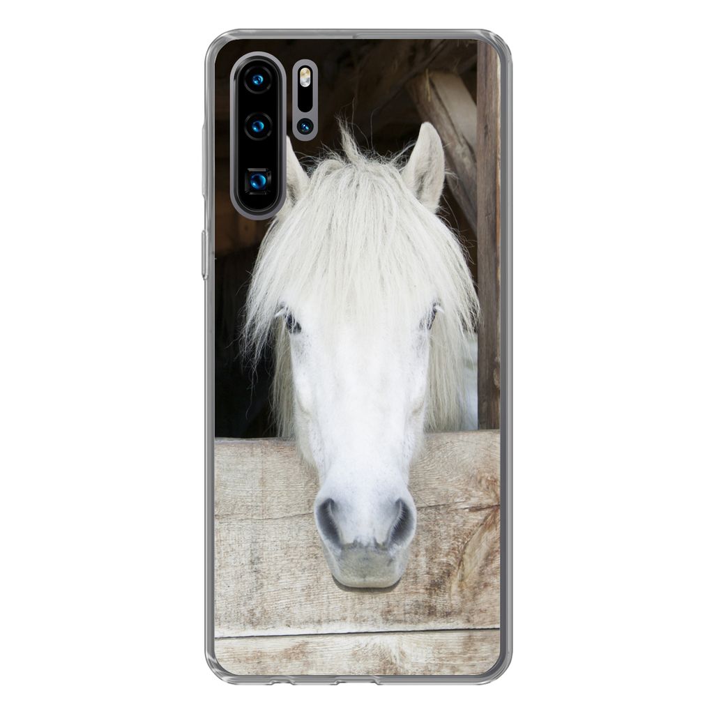 MuchoWow Handyhülle Schutzhülle Hülle für Huawei P30 Pro Pferde - Pferdestall - Regale Silikon Softcase Handy Hülle - Schutzdeckel