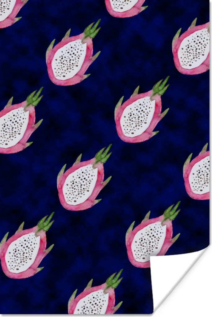 MuchoWow Poster Drachenfrucht - Schwarz 40x60 cm - Plakate für die Wand - Poster Babyzimmer