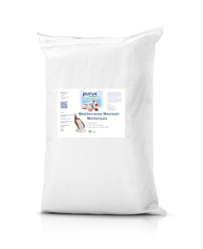 25 Kg Sack Mediterranes Meersalz Mühlensalz Mineralsalz Produktbild 